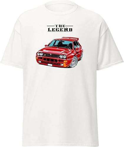 ChriStyle T-Shirt Delta rot Herren Kinder Integral-T-Shirt Modell Evo Classic Car Racing Auto Rally Legend, Weiß, Medium von ChriStyle