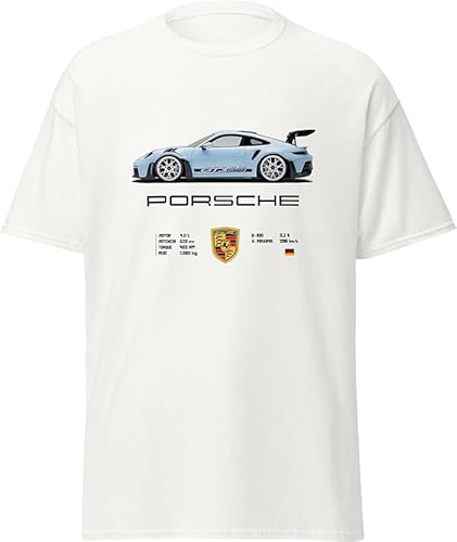 ChriStyle T-Shirt Gt3 Rs Herren Kinder Modell 911 Car Rs Racing Auto Turbo, Weiß, Medium von ChriStyle