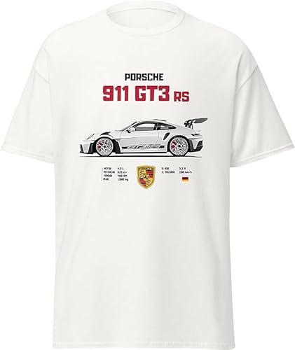 ChriStyle T-Shirt Rs Gt3 Herren Kinder Modell 911 Car Rs Racing Auto Turbo, Weiß, Large von ChriStyle
