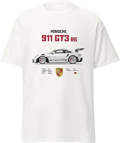 ChriStyle T-Shirt Rs Gt3 Herren Kinder Modell 911 Car Rs Racing Auto Turbo, Weiß, Medium von ChriStyle