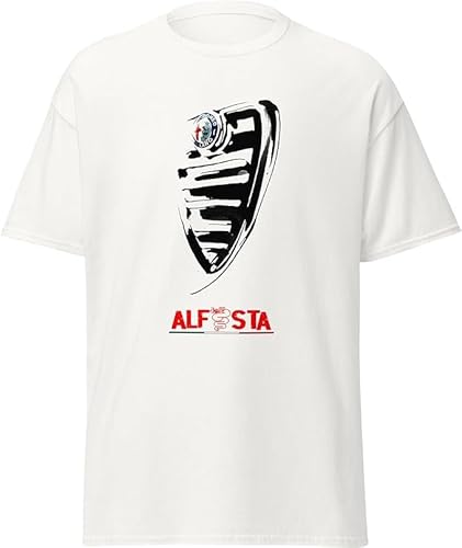 ChriStyle T-Shirt Schild Alfa Alfista Herren Kinder T-Shirt Alfisti Trilobo Calandra, Weiß, Large von ChriStyle