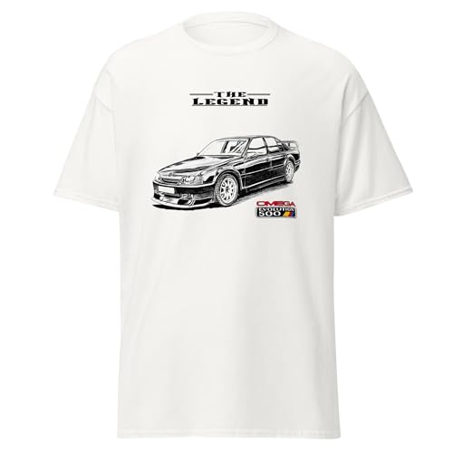 Omega-T-Shirt für Herren und Kinder, Modell Lotus 80er Jahre Car Old School Super Car, Weiß, XL von ChriStyle