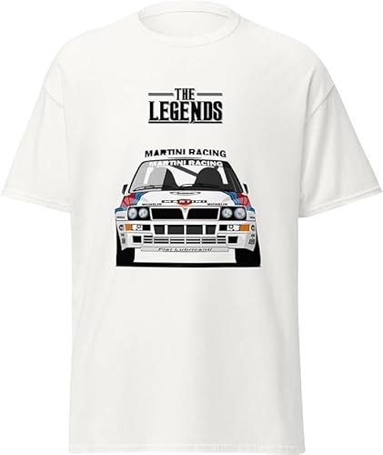 T-Shirt Delta Herren Kinder Evo Integral Modell Martini Racing Classic Car Racing Auto Rallye Legend, Weiß, Medium von ChriStyle