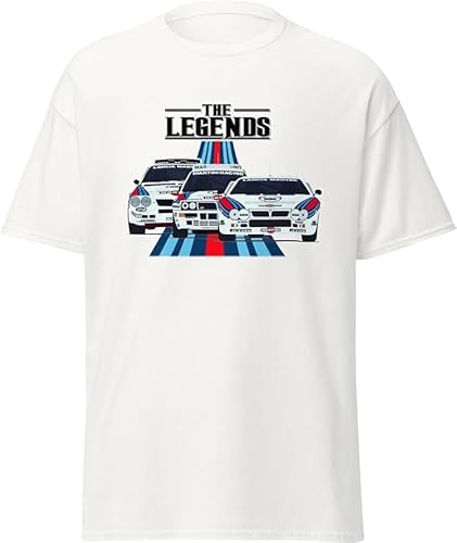 T-Shirt Delta Herren Kinder Stratos Evo Integral Modell S4 Martini Racing Classic Car Racing Auto Rally Legend, Weiß, Large von ChriStyle