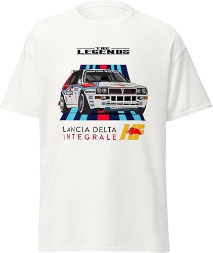 T-Shirt Delta Racing Herren Kinder HF Integral Modell Martini Racing Classic Car Racing Auto Rallye Legend, Weiß, XL von ChriStyle