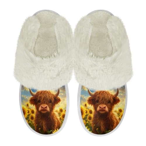 Chririnla Hochland Kuh Slipper Frauen Fuzzy Hausschuhe Winter Haus Schuhe Schlafzimmer Hausschuhe Slip-on Gemütliche warme Hausschuhe,40-41EU Chririnla Hochland Kuh Slipper Frauen Fuzzy Hausschuhe Winter Haus Schuhe Schlafzimmer Hausschuhe Slip-on Gemütliche warme Hausschuhe,40-41EU von Chririnla
