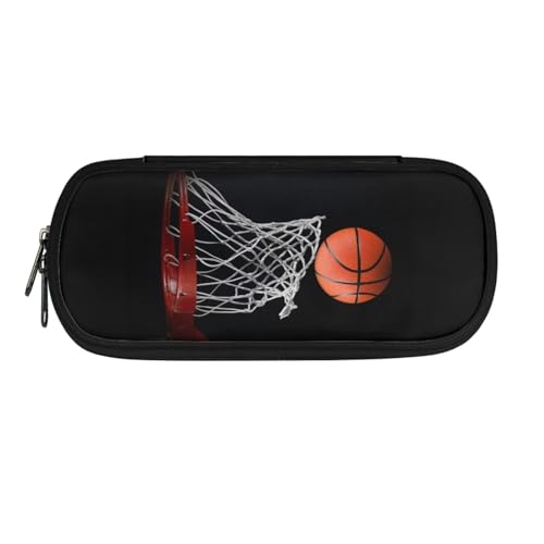 Chririnla Schulbedarf, Federmäppchen, Jungen, Mädchen, Teenager, Stiftetasche, Wolf, Federmäppchen, Kinder, Geldbörse, Reise-Make-up-Tasche, Basketball von Chririnla