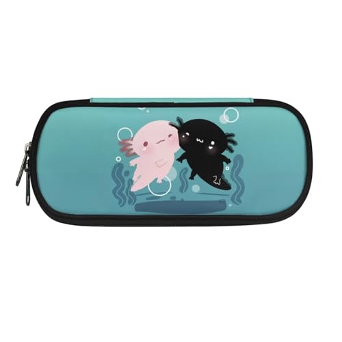 Chririnla Schulbedarf, Federmäppchen, Jungen, Mädchen, Teenager, Stiftetasche, Wolf, Federmäppchen, Kinder, Geldbörse, Reise-Make-up-Tasche, Paar Axolotl von Chririnla