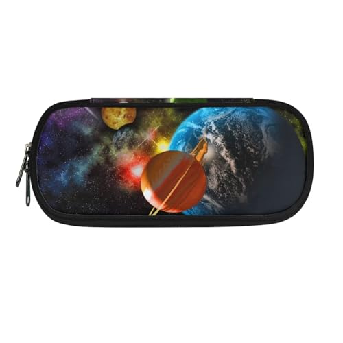 Chririnla Schulbedarf, Federmäppchen, Jungen, Mädchen, Teenager, Stiftetasche, Wolf, Federmäppchen, Kinder, Geldbörse, Reise-Make-up-Tasche, Universum Space Planet von Chririnla