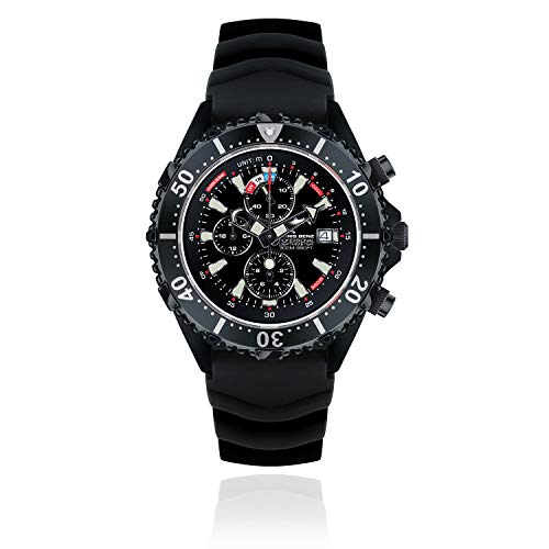 CHRIS BENZ DEPTHMETER Chronograph 300M Black Edition Taucheruhr mit schwarzem Kautschukband CB-C300-LE-KBSS von Chris Benz