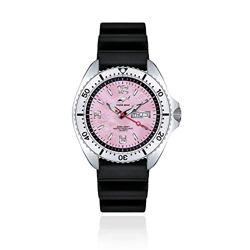 CHRIS BENZ ONE Man 200M Taucheruhr mit Kautschukband, Anemonenrosa von Chris Benz