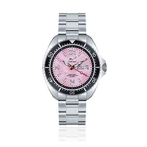 CHRIS BENZ ONE Man 200M Taucheruhr mit Metallband, Anemonenrosa von Chris Benz