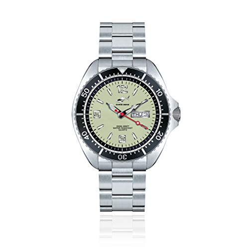 CHRIS BENZ ONE Man 200M Taucheruhr mit Metallband, Signalbojengelb von Chris Benz
