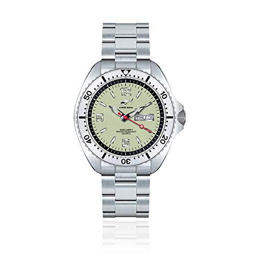 CHRIS BENZ ONE Man 200M Taucheruhr mit Metallband, Signalbojengelb von Chris Benz