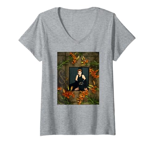 Damen Sandy Dillon Blumen Fotoshooting Chris Duffy Fotografie T-Shirt mit V-Ausschnitt von Chris Duffy Photography