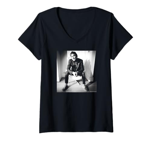 Damen Steve Norman Spandau Ballettsaxophon Chris Duffy Fotografie T-Shirt mit V-Ausschnitt von Chris Duffy Photography