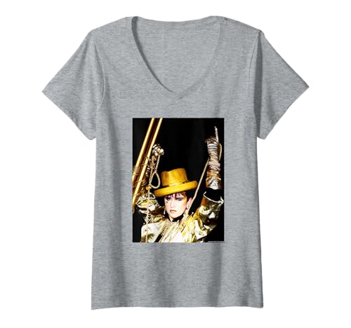 Damen Steve Strange Visage Das Gesicht Foto Chris Duffy Photography T-Shirt mit V-Ausschnitt von Chris Duffy Photography