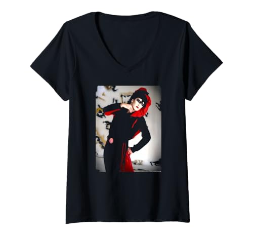 Damen Visage-Leadsänger Steve Strange Chris Duffy Photography T-Shirt mit V-Ausschnitt von Chris Duffy Photography