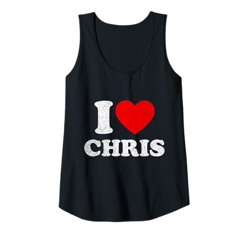 Damen I Love Chris Rotes Herz Tank Top von Chris Geschenke Herren Damen Kinder