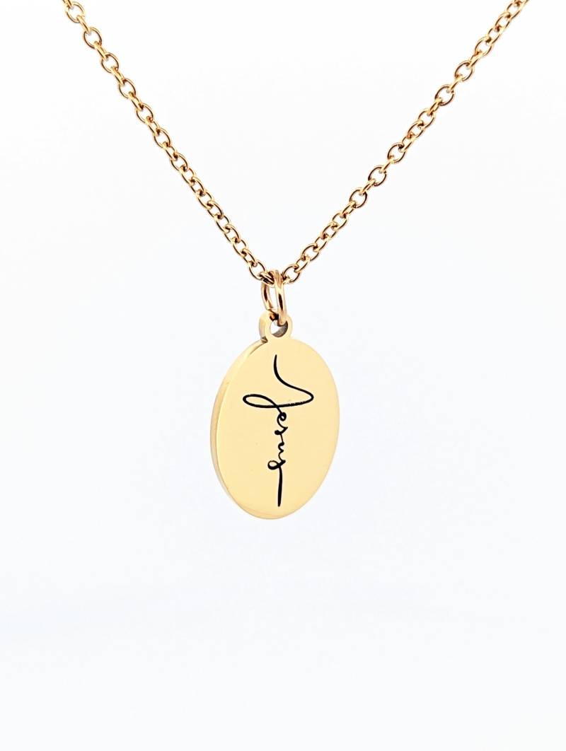 Personalisierte Jesus Charm Halskette Mit Gravur - Personalisierter Schmuck Geschenk Gold Namen von ChrisAndNelShop