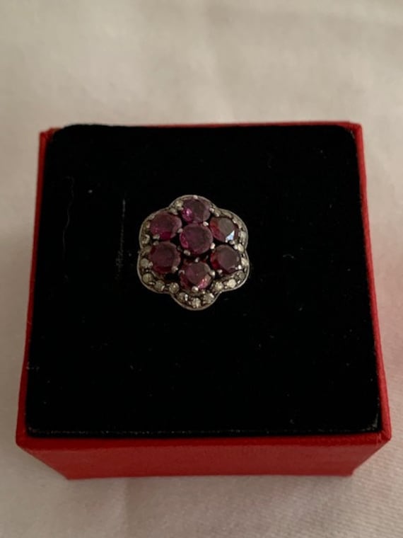 sterling Silber Rubin Und Diamanten Ring sterling Silber Rubin Und Diamanten Ring von ChrisCoAVAC