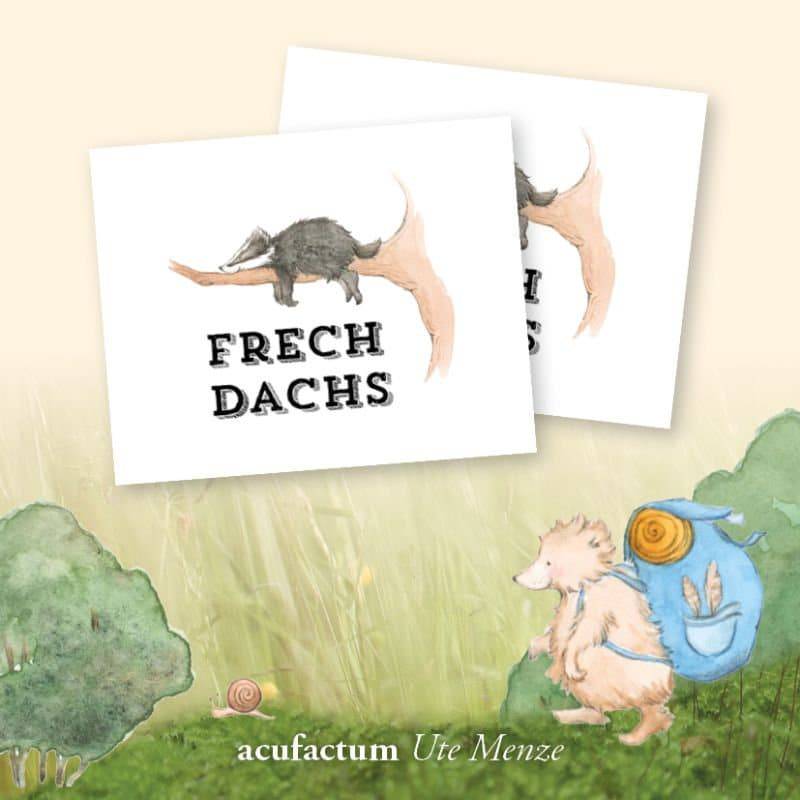 2 Aufnäher -Frechdachs - 50 X 40mm Acufactum Sophia Drescher Webetikett Label Flicken Patch von ChrisKaaDesign