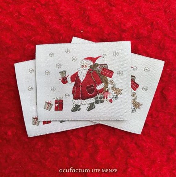 2 Aufnäher -Nikolaus - 60 X 50mm Acufactum Kerstin Heß Webetikett Label Flicken Patch von ChrisKaaDesign