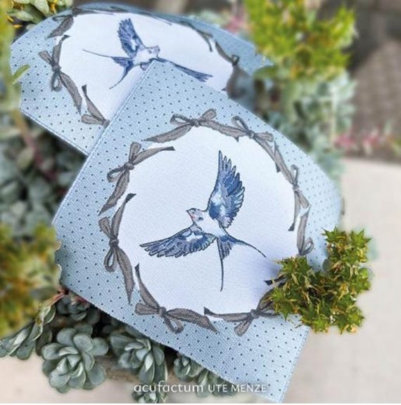 2 Aufnäher -Schwalbe - 80 X 80mm Acufactum Sophia Drescher Webetikett Label Flicken Patch von ChrisKaaDesign