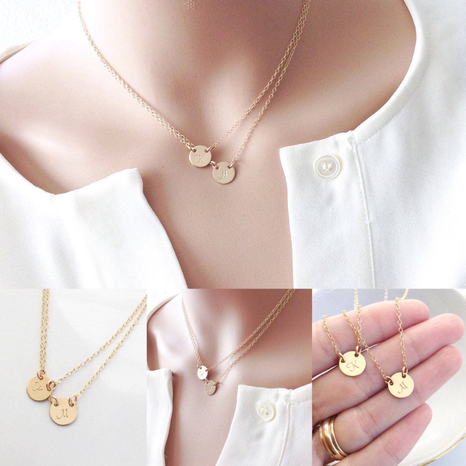 Einfache Geschichtete Gold Doppel Initial Halskette ....mutter, Tochter, Schwester, Bester Freund Einfache Geschichtete Gold Doppel Initial Halskette ....mutter, Tochter, Schwester, Bester Freund von ChrisKateJewelry
