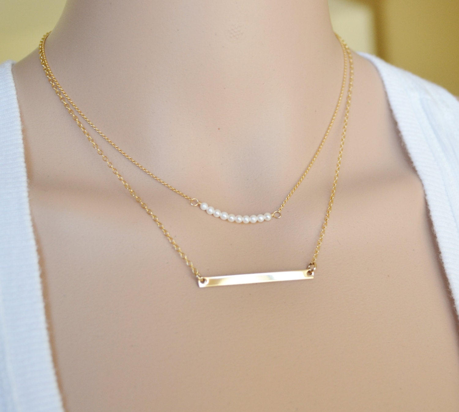 Skinny Bar Halskette ... Gold, Silber, Rose Gold Layering Skinny Bar Halskette ... Gold, Silber, Rose Gold Layering von ChrisKateJewelry