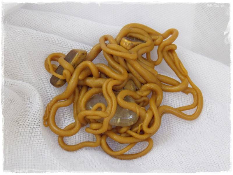 Polymer Clay Brosche, Senfgelb Abstrakte Rutil Rutilquarz Spirituelle Anstecknadel, Chakra Schalnadel, Tigerauge Pin von ChrisOsCreations