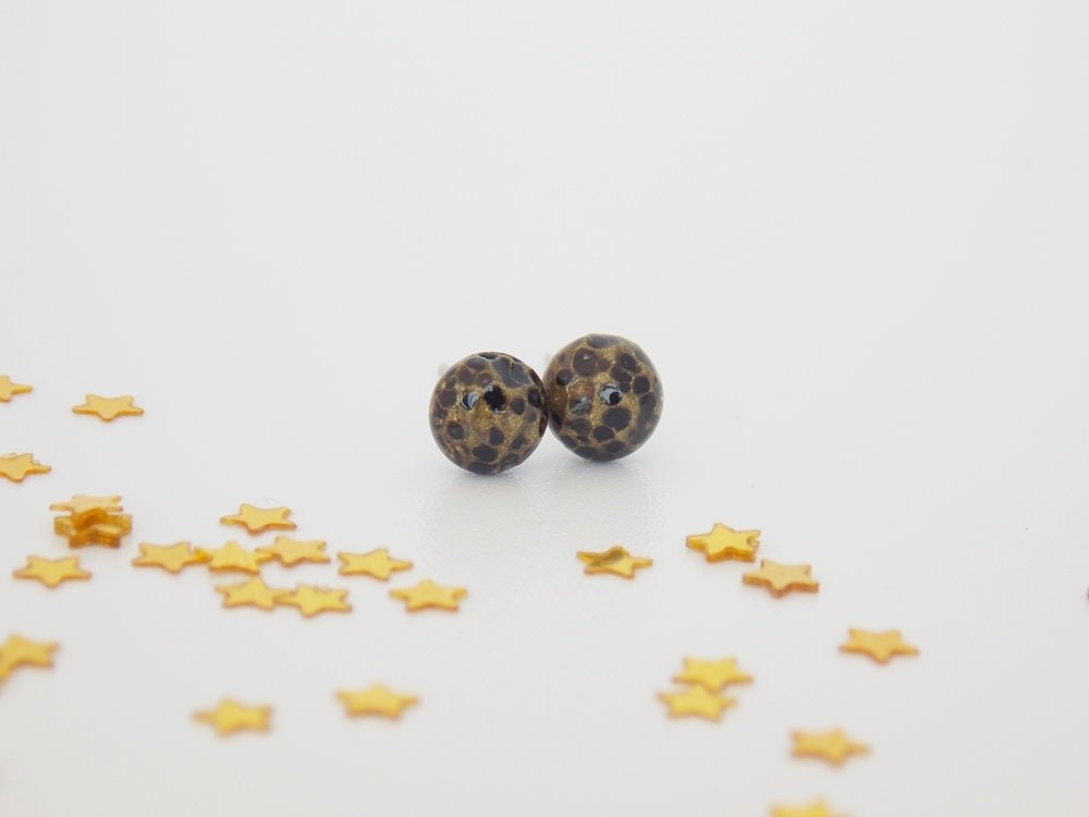 Vollmond Polymer Clay Ohrstecker, 6 Mm Celestial Silber Beiträge von ChrisOsCreations