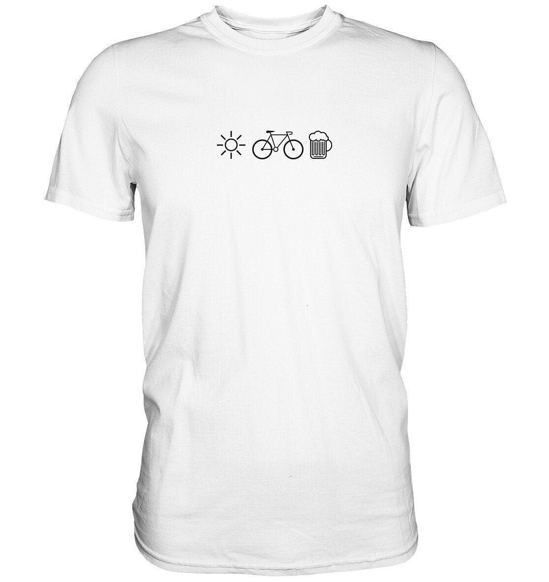 Sonne Fahrrad Bier T-Shirt | Sommer Biergarten Geschenkidee von ChrisShirtBizz