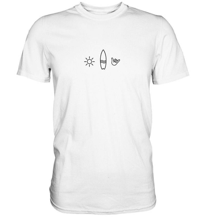 Sonne Surfboard Hang Loose - T-Shirt | Surf Sommer Surfing Good Vibes Only von ChrisShirtBizz