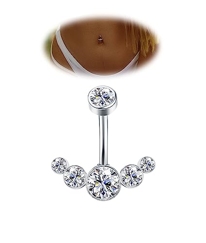 Chriscoco 14G Titan Bauchnabelpiercing für Damen Bauchnabelpiercings CZ Barbell Nabel Ringe Körper Piercing Schmuck Frauen von Chriscoco