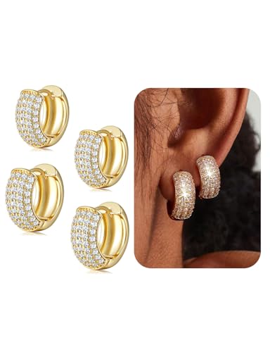 Chriscoco 2Paar Creolen Gold Ohrringe Creolen Ohrringe Gold Set für Mehrere Piercings Hypoallergene Ohrringe Silber CZ Klein Leichte Goldene Ohrringe Damen Chriscoco 2Paar Creolen Gold Ohrringe Creolen Ohrringe Gold Set für Mehrere Piercings Hypoallergene Ohrringe Silber CZ Klein Leichte Goldene Ohrringe Damen von Chriscoco