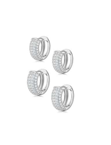 Chriscoco 2Paar Creolen Silber Ohrringe Creolen Ohrringe Gold Set für Mehrere Piercings Hypoallergene Ohrringe Silber CZ Klein Leichte Goldene Ohrringe Damen Chriscoco 2Paar Creolen Silber Ohrringe Creolen Ohrringe Gold Set für Mehrere Piercings Hypoallergene Ohrringe Silber CZ Klein Leichte Goldene Ohrringe Damen von Chriscoco