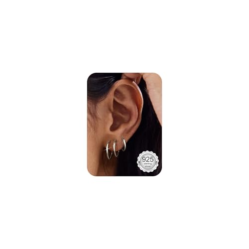 Chriscoco 3 Paar Creolen Silber 925 Creolen Gold Hypoallergene Ohrringe Creolen 14K Vergoldete Ohrringe Damen Leichte Ohrringe Silber 925 Creolen 16/18/20MM Chriscoco 3 Paar Creolen Silber 925 Creolen Gold Hypoallergene Ohrringe Creolen 14K Vergoldete Ohrringe Damen Leichte Ohrringe Silber 925 Creolen 16/18/20MM von Chriscoco