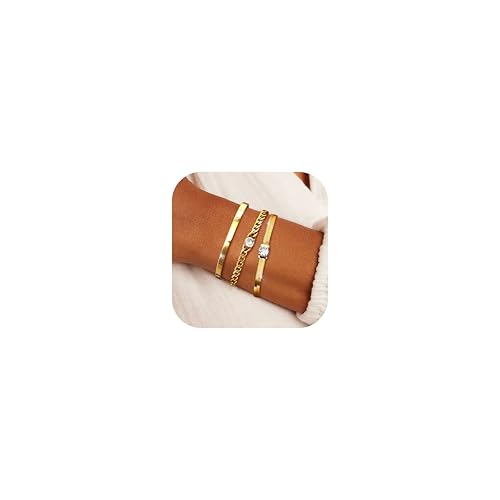 Chriscoco 3Pcs Armband Damen Gold 14 Karat Vergoldet Edelstahl Armband Damen Verstellbare Armbänder Gold Twist Figaro Schlange Armband Set Tennis Armband Goldene Armbänder Schmuck Chriscoco 3Pcs Armband Damen Gold 14 Karat Vergoldet Edelstahl Armband Damen Verstellbare Armbänder Gold Twist Figaro Schlange Armband Set Tennis Armband Goldene Armbänder Schmuck von Chriscoco