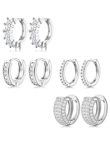 Chriscoco 4Paar Creolen Silber für Damen Hypoallergen Ohrringe Creolen Ohrringe Silber Set Creolen Silber Klein Leichte Goldene Ohrringe Damen Mädchen Chriscoco 4Paar Creolen Silber für Damen Hypoallergen Ohrringe Creolen Ohrringe Silber Set Creolen Silber Klein Leichte Goldene Ohrringe Damen Mädchen von Chriscoco