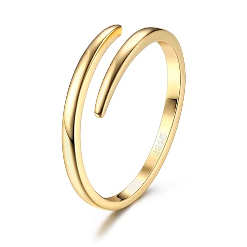 Chriscoco Ringe Frauen Silber 925 Silber/Gold Ring Damen Daumenring Verlobungsring Eheringe Jubiläum Promise Ringe Silber Ringe 925 Damen Ring Schmuck Größe 52-62 von Chriscoco