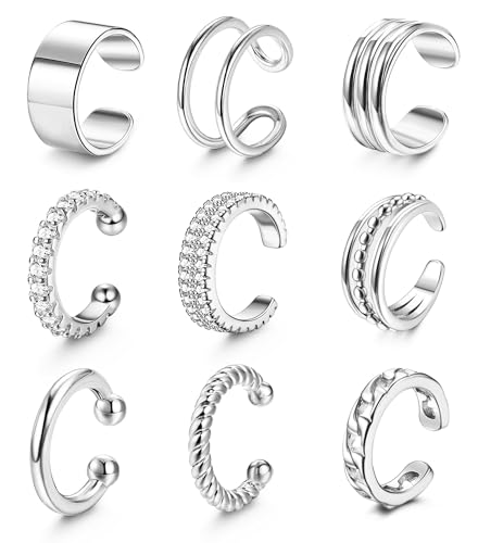 Chriscoco Ear Cuff Set für Damen Ohrmanschette Ohrringe Fake Ohrringe Fakepircings Ohr Earcuffs Gold Clip Ohrringe Non Piercing Helix Knorpel Wrap Cuff Ohrringe Ohrklemme Silber Chriscoco Ear Cuff Set für Damen Ohrmanschette Ohrringe Fake Ohrringe Fakepircings Ohr Earcuffs Gold Clip Ohrringe Non Piercing Helix Knorpel Wrap Cuff Ohrringe Ohrklemme Silber von Chriscoco