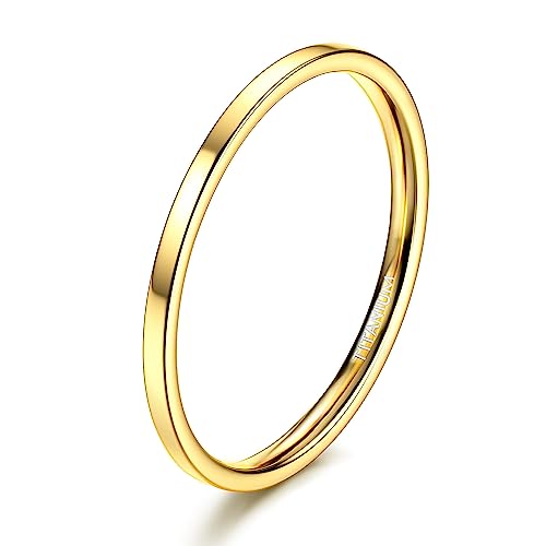 Chriscoco G23 Titan Ringe für Herren Damen Poliert Bandring Einfacher Stapelringe Verlobungsringe Versprechen Ewigkeit Ehering Frauen Herren 1mm 2mm 4mm 6mm von Chriscoco