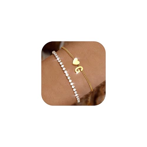 Chriscoco Armband Damen Gold 14 Karat Vergoldet Armband Mit Buchstaben Edelstahl Verstellbare Herz Armbänder Armkette Wasserfest Personalisiertes Tennisarmband Für Frauen Mädchen G Chriscoco Armband Damen Gold 14 Karat Vergoldet Armband Mit Buchstaben Edelstahl Verstellbare Herz Armbänder Armkette Wasserfest Personalisiertes Tennisarmband Für Frauen Mädchen G von Chriscoco