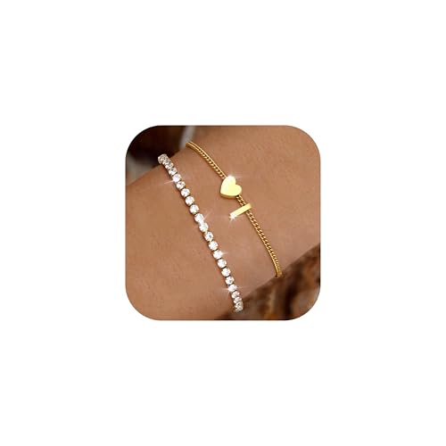 Chriscoco Armband Damen Gold 14 Karat Vergoldet Armband Mit Buchstaben Edelstahl Verstellbare Herz Armbänder Armkette Wasserfest Personalisiertes Tennisarmband Für Frauen Mädchen I Chriscoco Armband Damen Gold 14 Karat Vergoldet Armband Mit Buchstaben Edelstahl Verstellbare Herz Armbänder Armkette Wasserfest Personalisiertes Tennisarmband Für Frauen Mädchen I von Chriscoco