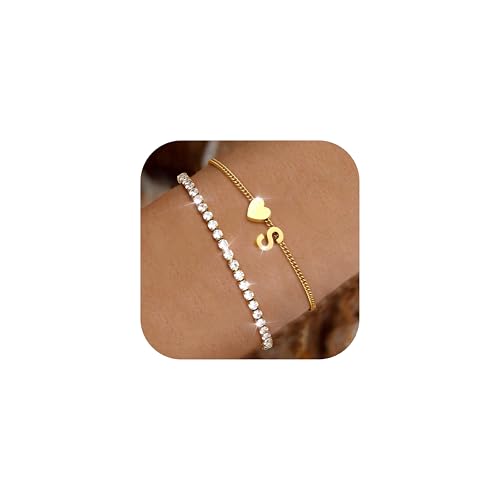 Chriscoco Armband Damen Gold 14 Karat Vergoldet Armband Mit Buchstaben Edelstahl Verstellbare Herz Armbänder Armkette Wasserfest Personalisiertes Tennisarmband Für Frauen Mädchen S Chriscoco Armband Damen Gold 14 Karat Vergoldet Armband Mit Buchstaben Edelstahl Verstellbare Herz Armbänder Armkette Wasserfest Personalisiertes Tennisarmband Für Frauen Mädchen S von Chriscoco
