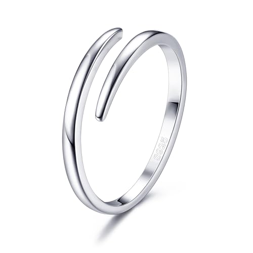 Chriscoco Ringe Frauen Silber 925 Silber/Gold Ring Damen Daumenring Verlobungsring Eheringe Jubiläum Promise Ringe Silber Ringe 925 Damen Ring Schmuck Größe 57 (18.1) von Chriscoco