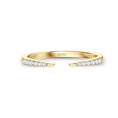 Chriscoco Ring Silber 925 Damen Ringe Gold Damen Ringe Frauen Daumenring Verlobungsring Ring Verstellbar Eheringe Engagement Ringe Silber Ringe 925 Frauen - Mit Schmuckschatulle von Chriscoco