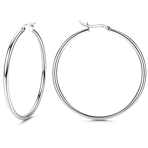Chriscoco Creolen Silber 925 für Damen - Groß, Hypoallergene, Leichte Ohrringe für Mädchen - 13/15/20/25/30/40/50mm Chriscoco Creolen Silber 925 für Damen - Groß, Hypoallergene, Leichte Ohrringe für Mädchen - 13/15/20/25/30/40/50mm von Chriscoco