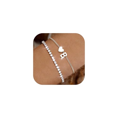 Chriscoco Armband Damen Silber 14 Karat Vergoldet Armband Mit Buchstaben Edelstahl Verstellbare Herz Armbänder Armkette Wasserfest Personalisiertes Tennisarmband Für Frauen Mädchen B Chriscoco Armband Damen Silber 14 Karat Vergoldet Armband Mit Buchstaben Edelstahl Verstellbare Herz Armbänder Armkette Wasserfest Personalisiertes Tennisarmband Für Frauen Mädchen B von Chriscoco